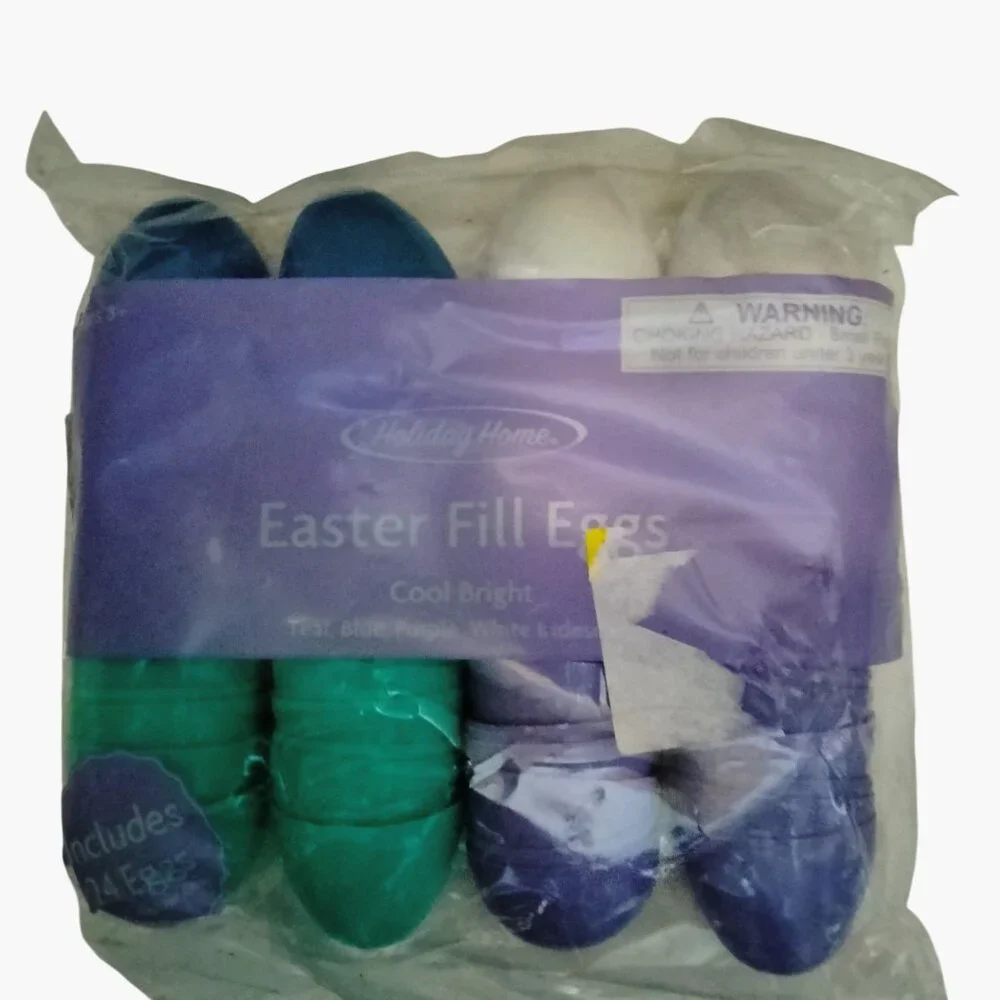 Easter Fill Eggs Hinged Cool Bright Colors Plastic Party Favor 24 Ct pack